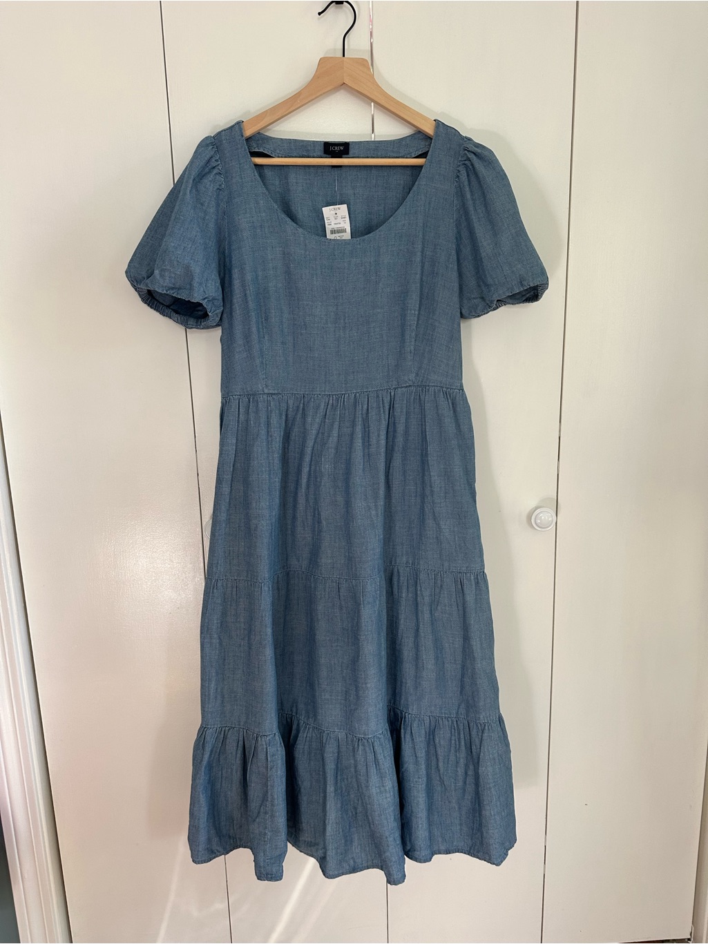 Jcrew Factory Denim Puff Sleeve Dress - New W/Tags